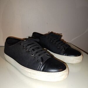 Axel Arigato Black Canvas & Leather Low-Top Sneakers